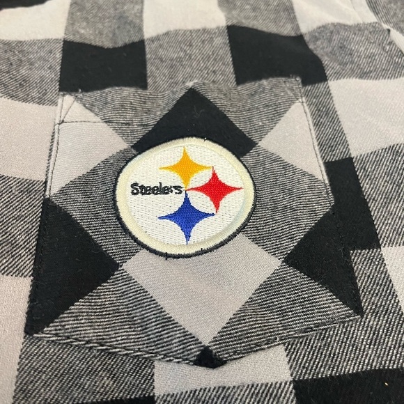 Pittsburgh Steelers Juniors Black Front Knot Plaid Size XL Button-Up Shirt NWT - Picture 14 of 16